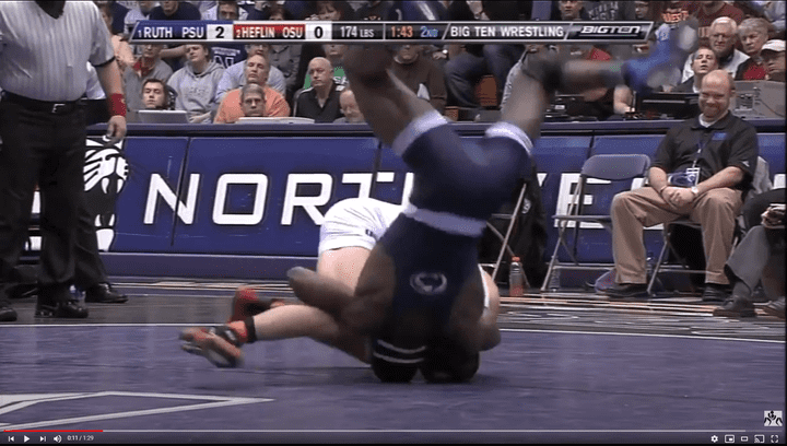 Ed Ruth hits a roll thru skull crusher cradle