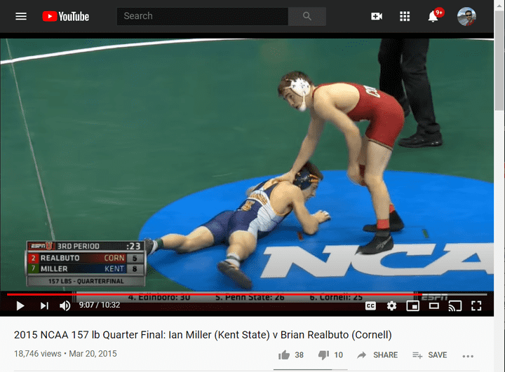 Escape Sequence for Ian Miller in the Realbuto match at NCAAs